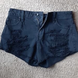 Hottopic sexy ripped denim black shorts